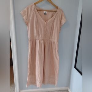 Old Navy Peach Midi Dress with Lace Accents